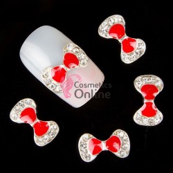 Decoratiuni 3D Metalice 122 Fundite Rosii cu Stras 